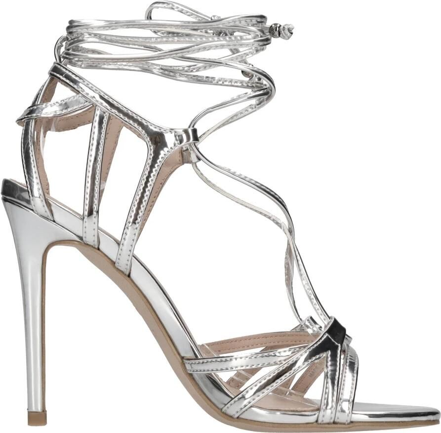 Pinko Metallic Zilveren Sandalen met Uitgesneden Details Gray Dames - Foto 2