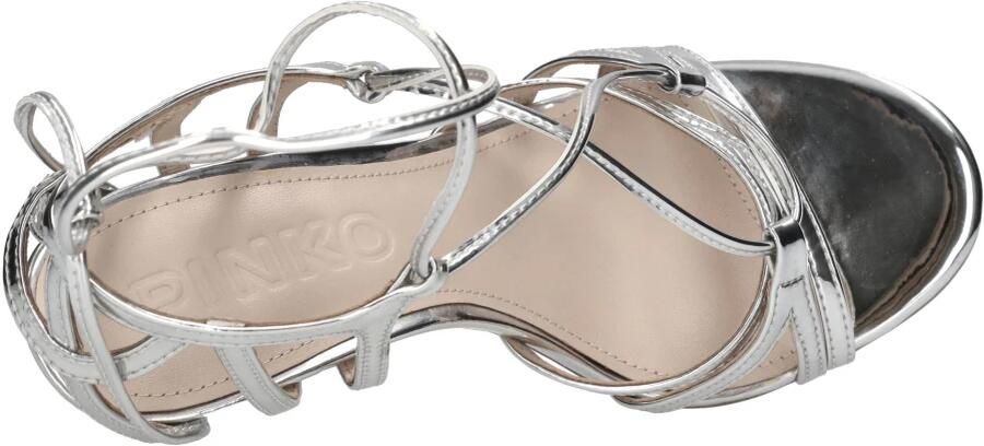 Pinko Metallic Zilveren Sandalen met Uitgesneden Details Gray Dames - Foto 6
