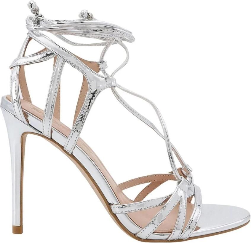 Pinko Metallic Zilveren Sandalen met Uitgesneden Details Gray Dames - Foto 4