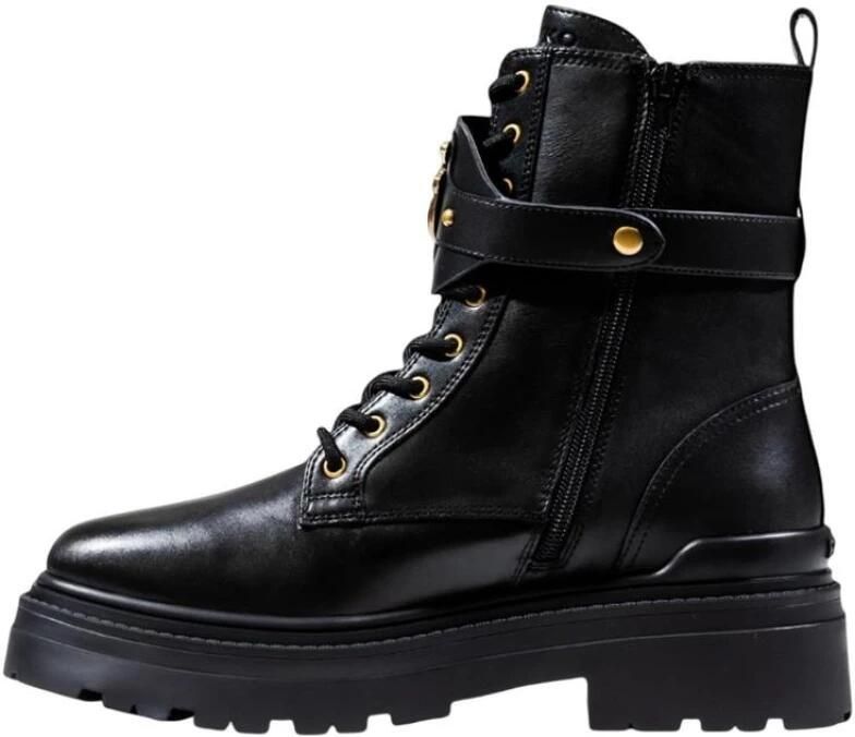 Pinko Leren combat boots met merkband aan de voorkant - Foto 2