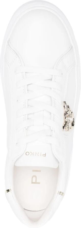 Pinko Low-Top Sneakers Panelled White Calf Leather Sneakers With Love Bir in wit - Foto 4