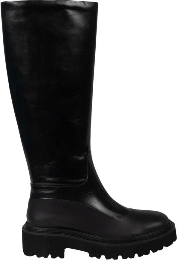 Pinko Fortaleza Stivale Pelle Vitello Liscio Zwart Dames