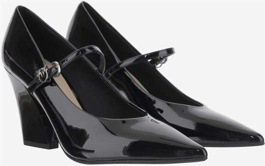 Pinko Glanzende Leren Pumps met Puntige Neus