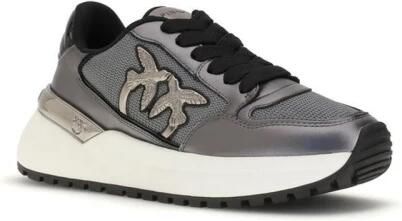 Pinko Glitter Lace-Up Sneakers met Gewatteerde Binnenzool