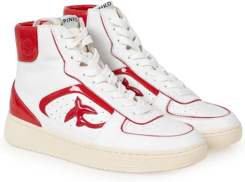 Pinko Harlow Basket High Vitello Liscio+Vernice Wit Dames - Foto 5