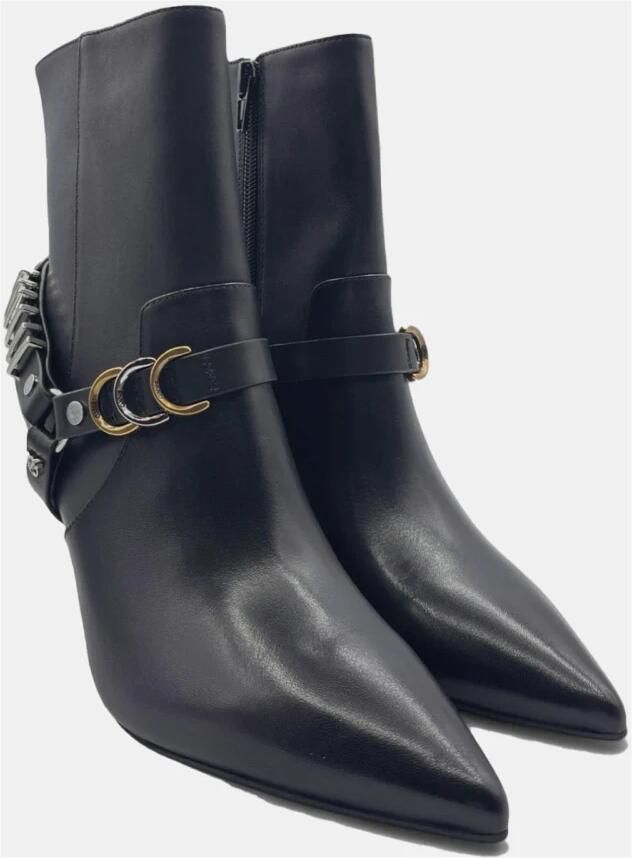 Pinko Leren Enkellaars in Violet