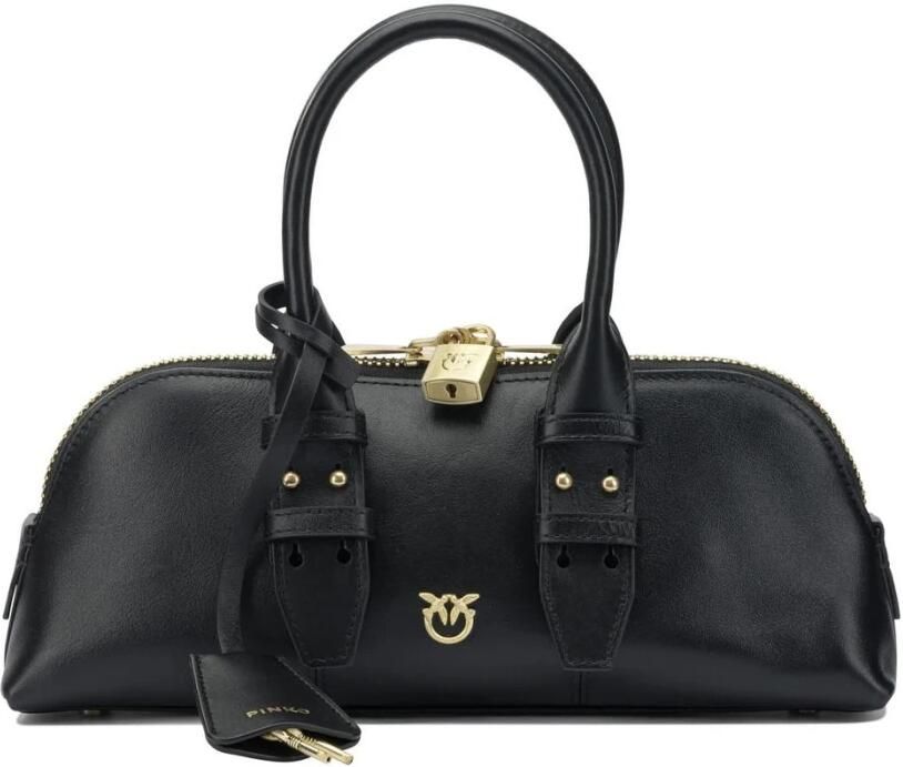 Pinko Leren Handtas met Handvat en Slotdetail