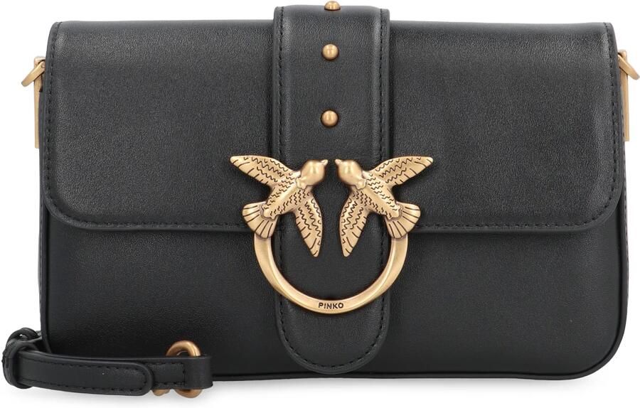Pinko Mini Slouchy Leren Schoudertas met Love Birds Gesp - Foto 3