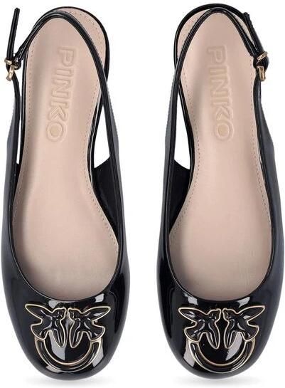 Pinko Glanzende Patentleren Ballerina's met Gouden Band Black Dames - Foto 3