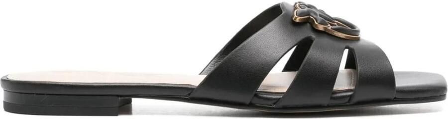 Pinko Zwarte Leren Sandalen Collectie Lente Zomer Black Dames - Foto 3