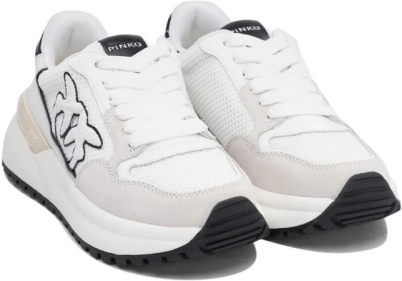 Pinko Low-Top Sneakers Leather And Mesh Sneakers in wit