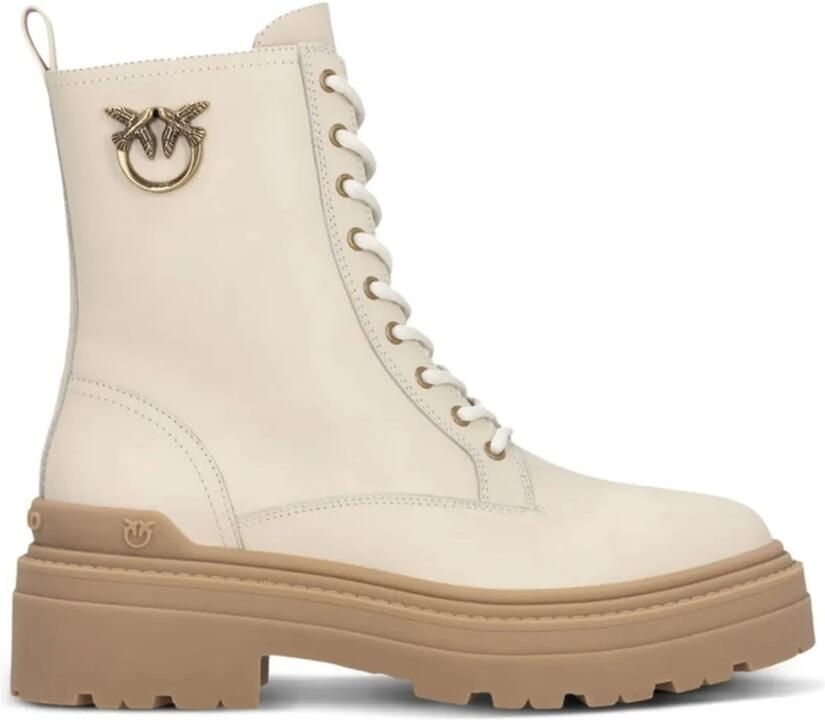 Pinko Leren Veterschoenen