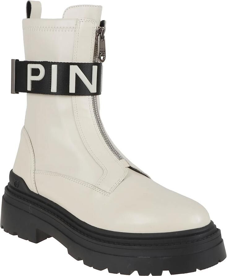 PINKO Biker Boots Dames Mia 13 Maat: 39 Materiaal: Leer Kleur: Beige - Foto 3