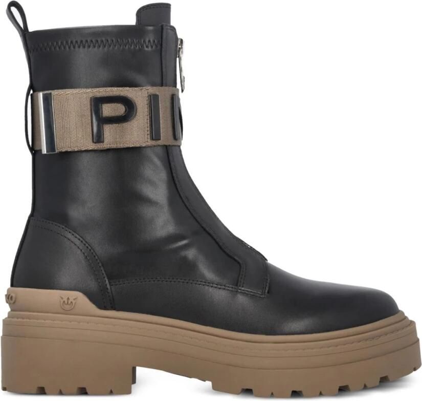PINKO Boots ' MIA 13 ANKLE BOOT CALF LEATHER ST RETCH SPREADING Scarpe' zwart