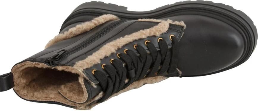 Pinko Boots Black Leather Ankle Boots With Beige Shearling Det in zwart - Foto 2