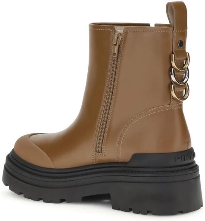 Pinko Leren Enkellaarzen met Love Birds - Foto 3