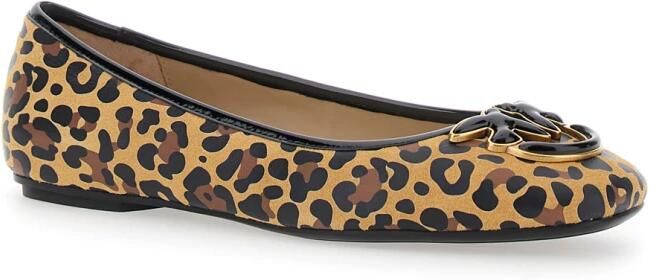Pinko Multikleur Ballerina Bedrukt Suède Platte Schoenen