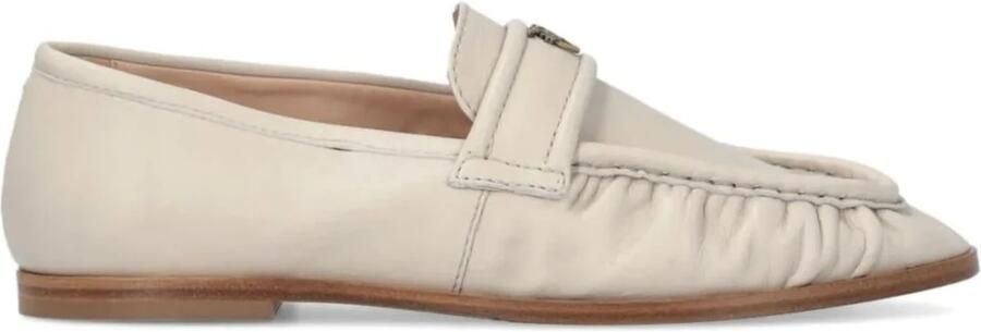 Pinko Beige Leather Loafers in beige