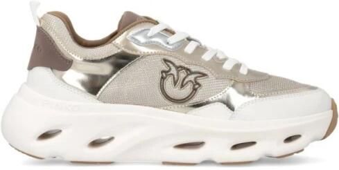 Pinko Pink 09 Sneaker van kalfsleer en metallic mesh Licht en comfortabel Ideaal voor dagelijks gebruik