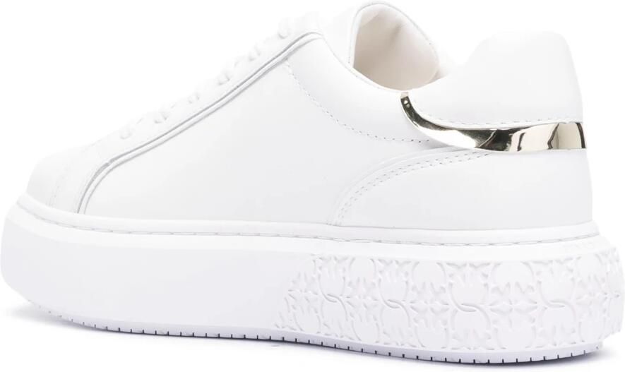 Pinko Low-Top Sneakers Panelled White Calf Leather Sneakers With Love Bir in wit - Foto 6