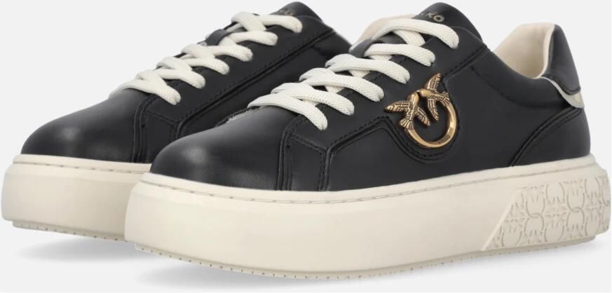 Pinko Zwarte leren sneaker lente zomer collectie Black Dames - Foto 3