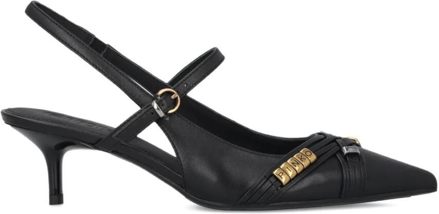 Pinko Pumps met spitse neus en slingback hakje met versierde details