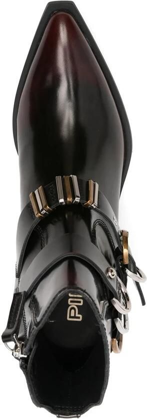 Pinko Rood Bessen Puntige Neus Gesp Schoenen