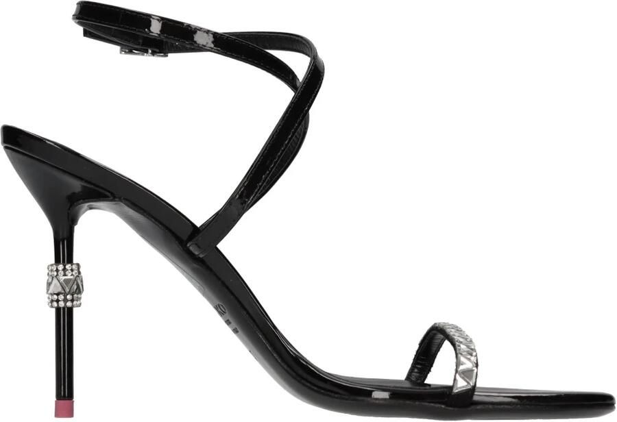 Pinko Glanzende lakleren sandalen met strass Black Dames - Foto 2