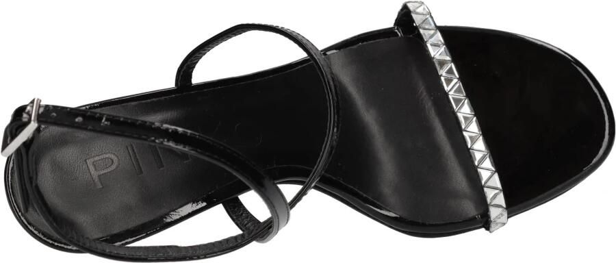 Pinko Glanzende lakleren sandalen met strass Black Dames - Foto 5