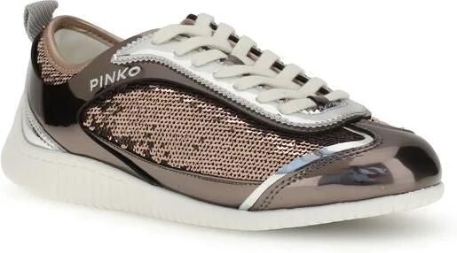 Pinko Sneakers met pailletten en borduurwerk
