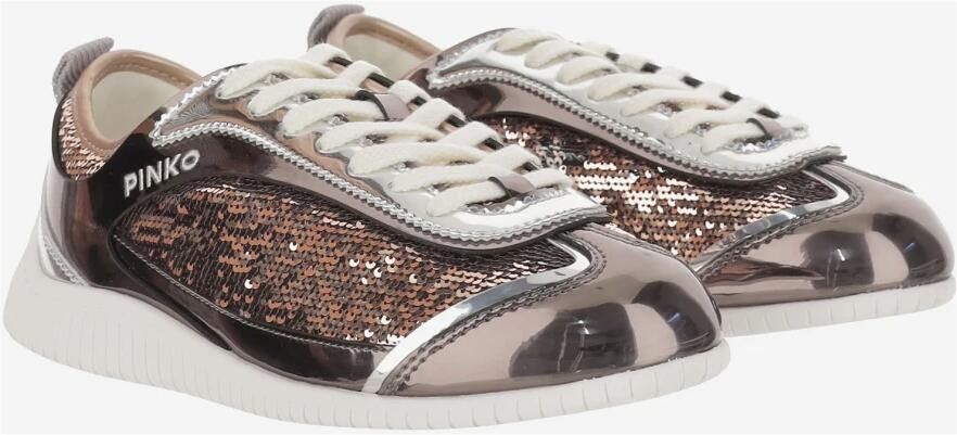 Pinko Sneakers met pailletten en nylonconstructie