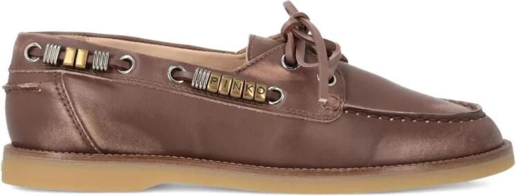 Pinko Versierde leren bootschoenen