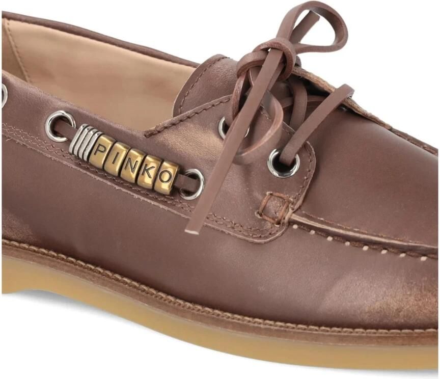 Pinko Versierde leren bootschoenen - Foto 2