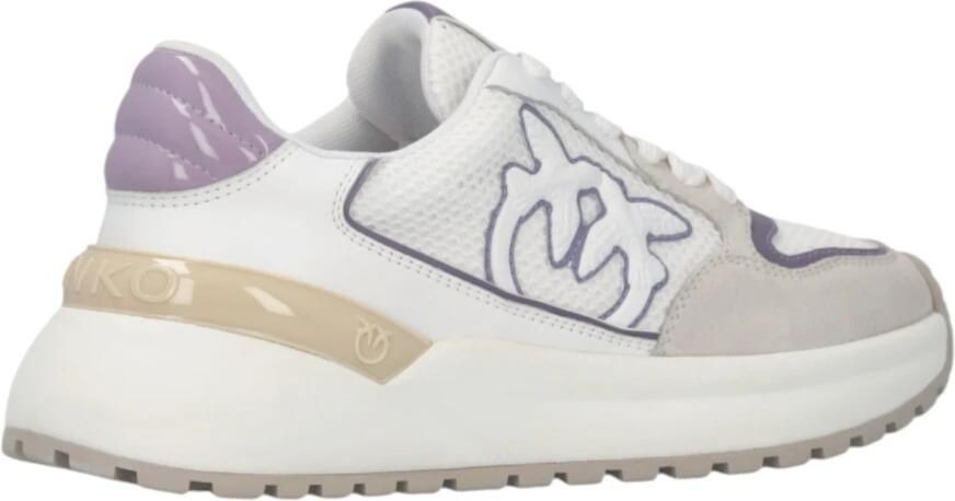 Pinko Witte Sneaker Koe Suède Kalfsleer