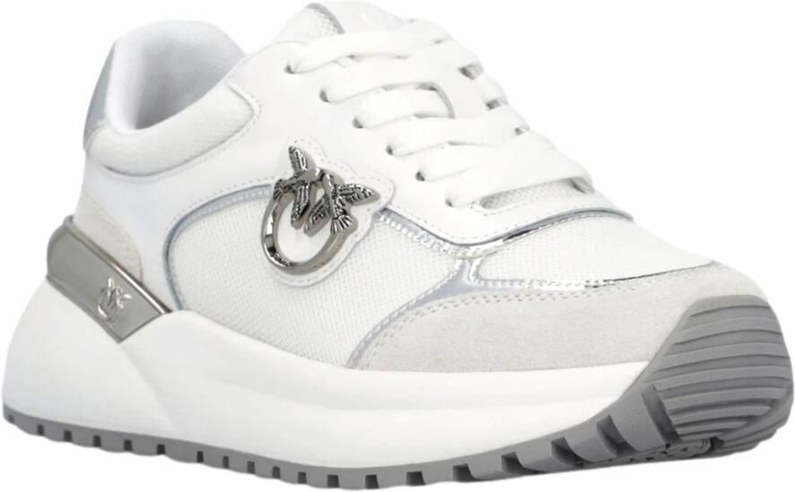 Pinko Witte Zilveren Sneakers Love Birds Ss0019P027 - Foto 4