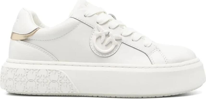 Pinko Low-Top Sneakers Yoko Leather Sneakers With Logo in wit