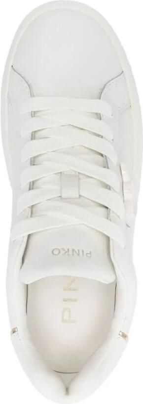 Pinko Low-Top Sneakers Yoko Leather Sneakers With Logo in wit - Foto 3