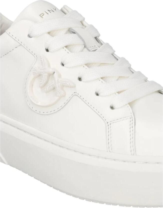 Pinko Low-Top Sneakers Yoko Leather Sneakers With Logo in wit - Foto 3