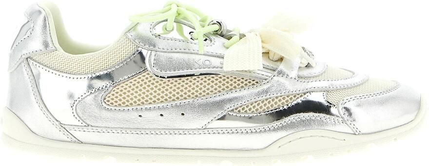 Pinko Yulia 01 Laminated Leather and Mesh Sneakers