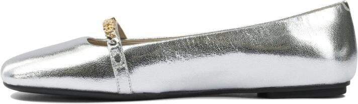 Pinko Zilveren Leren Ballet Flats Stijlvolle Schoenen