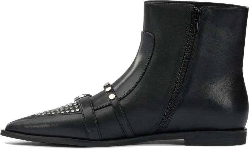 Pinko Zwarte Leren Rits Enkellaarzen