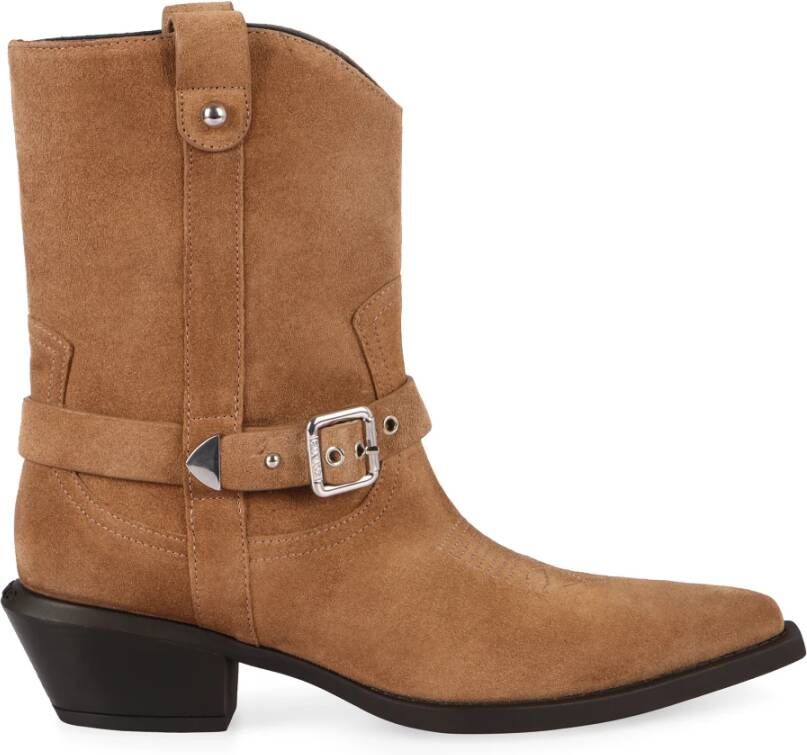 Pinko Puntige Neus Westernlaarzen met Enkelband Brown Dames - Foto 2