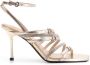 Pinko Rhinestone Strap Lisa leren sandalen - Thumbnail 1