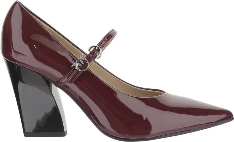 Pinko Rode leren pumps met hak