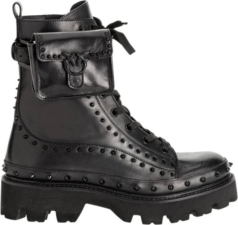 Pinko Salvador Stivale Pelle Vitello Liscio Zwart Dames