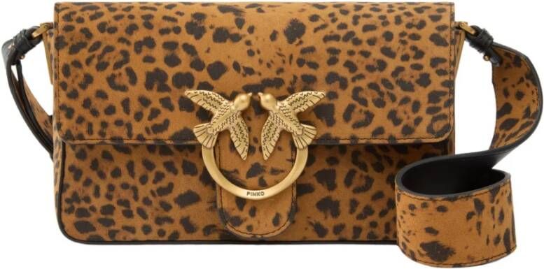 Pinko Slouchy Mini Mezzo Suède Print Tas