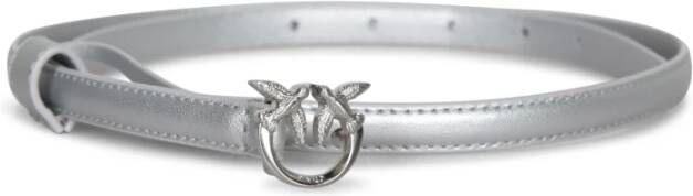 Pinko Smalle leren riem met kruislogo gesp