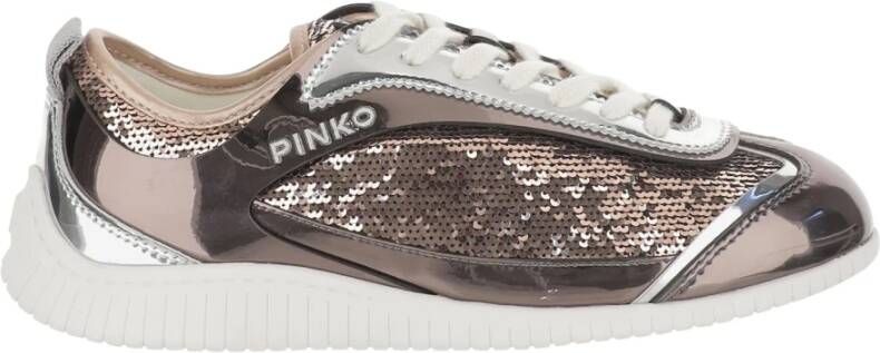 Pinko Sneakers met pailletten en nylonconstructie