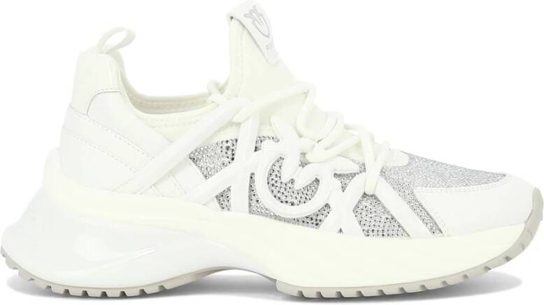 Pinko Witte Sneakers met 3 5 cm Hak White Dames
