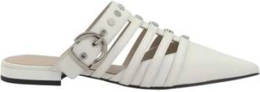 pinko Stijlvolle leren pumps met uitsparingen White Dames